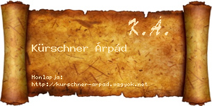 Kürschner Árpád névjegykártya