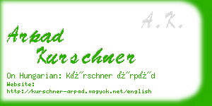 arpad kurschner business card